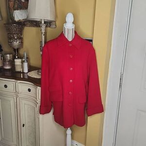 Steve by Searle red wool coat women's size 10